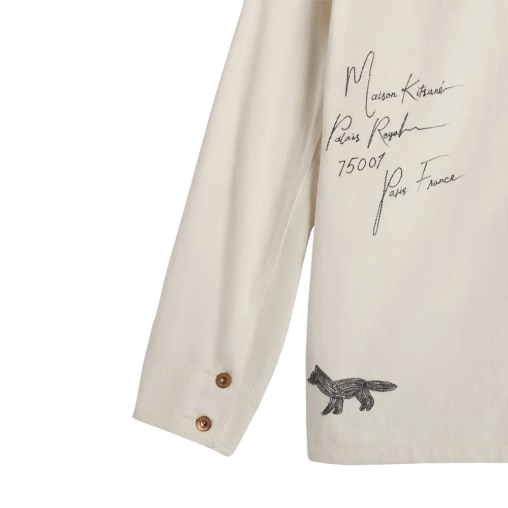 Maison Kitsuné Kuro x Maison Kitsuné Handwritten Postcard Work Jacket - Ecru