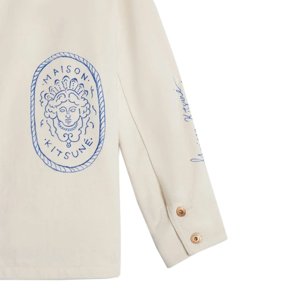 Maison Kitsuné Kuro x Maison Kitsuné Handwritten Postcard Work Jacket - Ecru