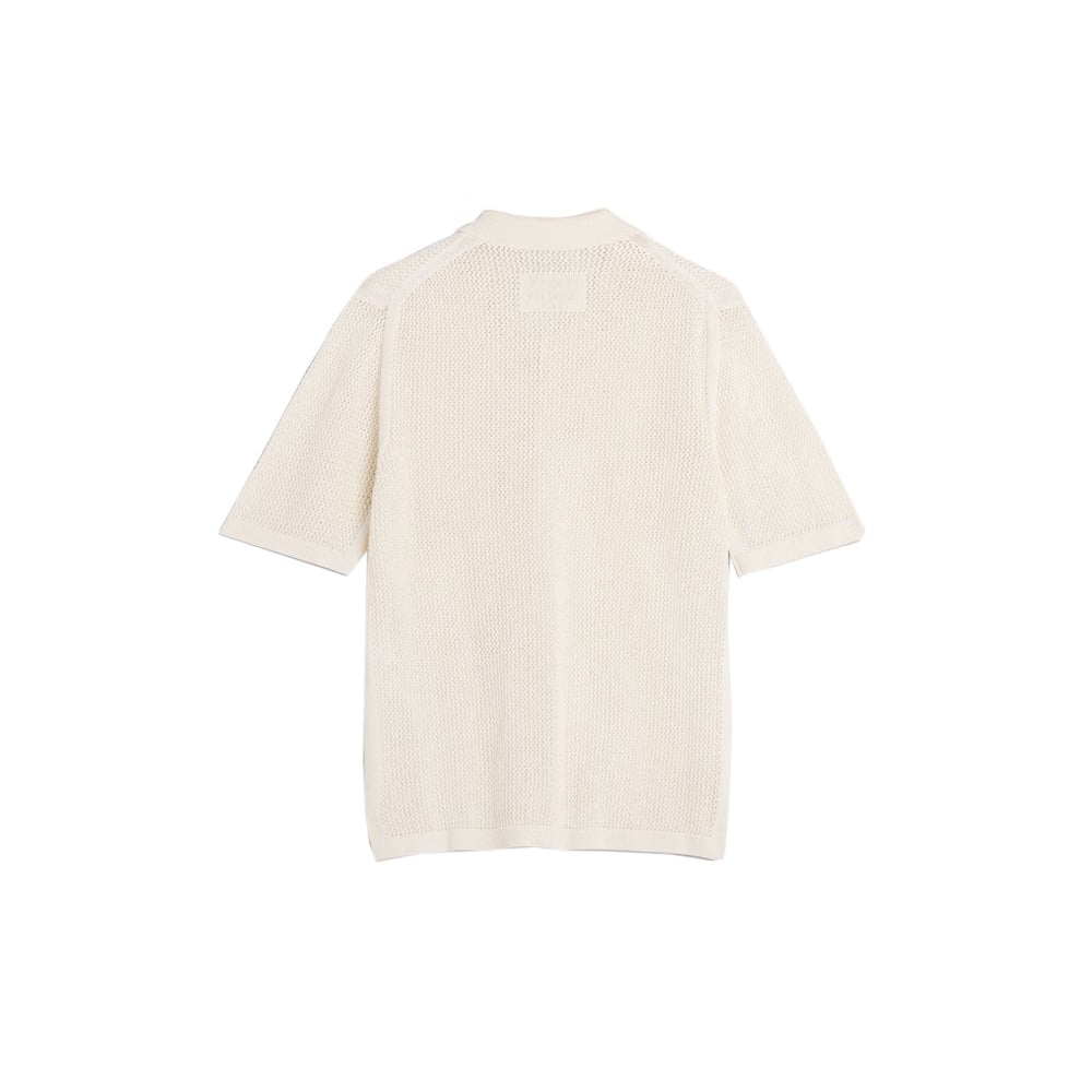 Maison Kitsuné Open Knit Short Sleeve Cardigan - Pure Ecru