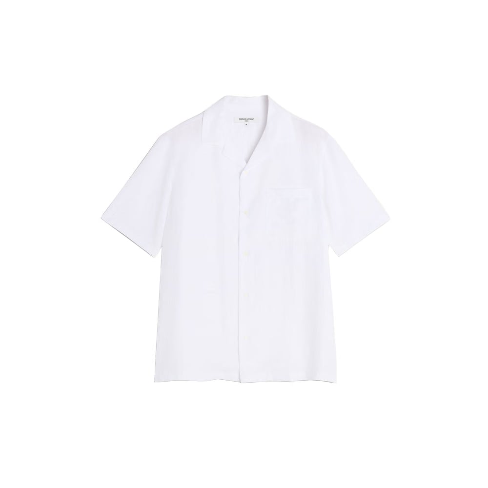 Maison Kitsuné Linen Resort Shirt - White