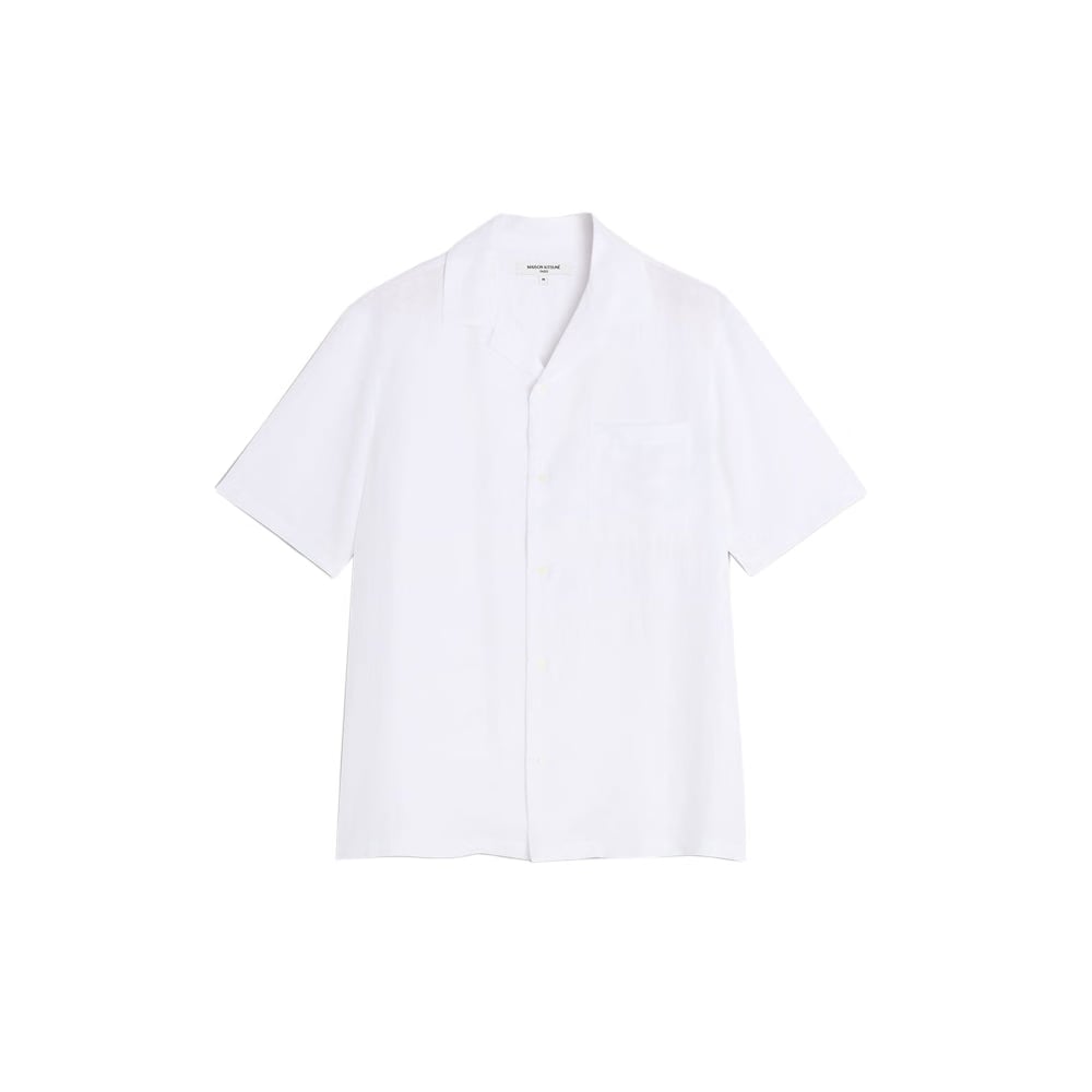 Maison Kitsuné Linen Resort Shirt - White