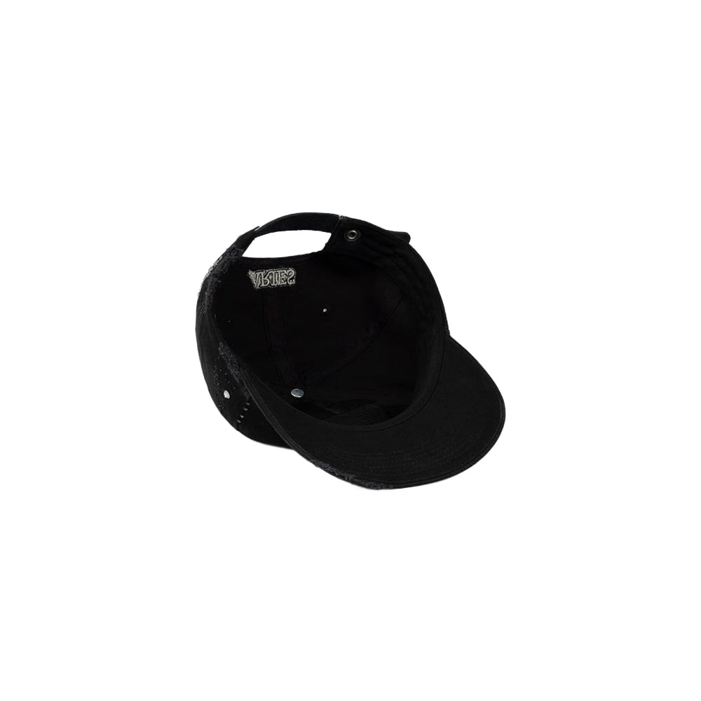 Aries Distressed Diamante Cap - Black