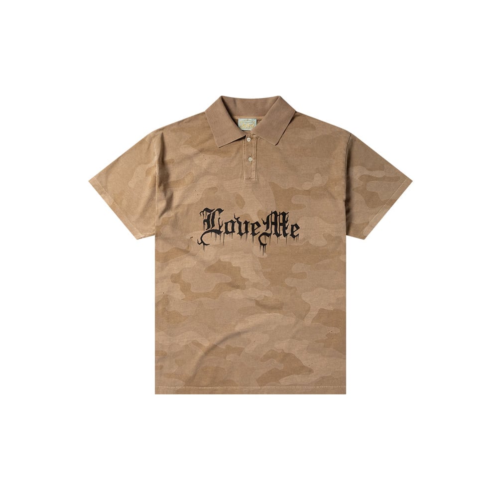 Aries Aged Angel Camo SS Polo Shirt - Desert