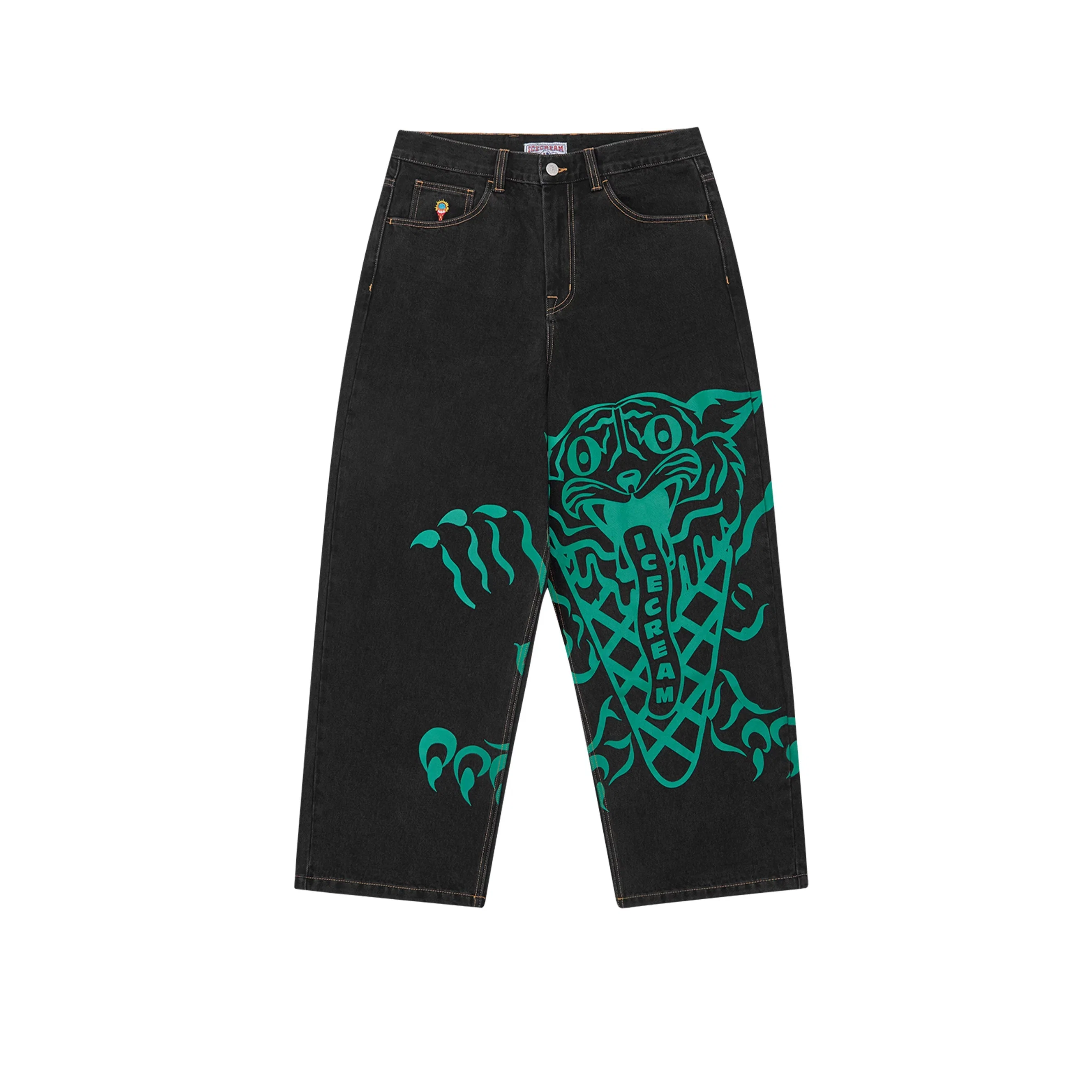 Icecream Triple Scoop Denim Pants - Black