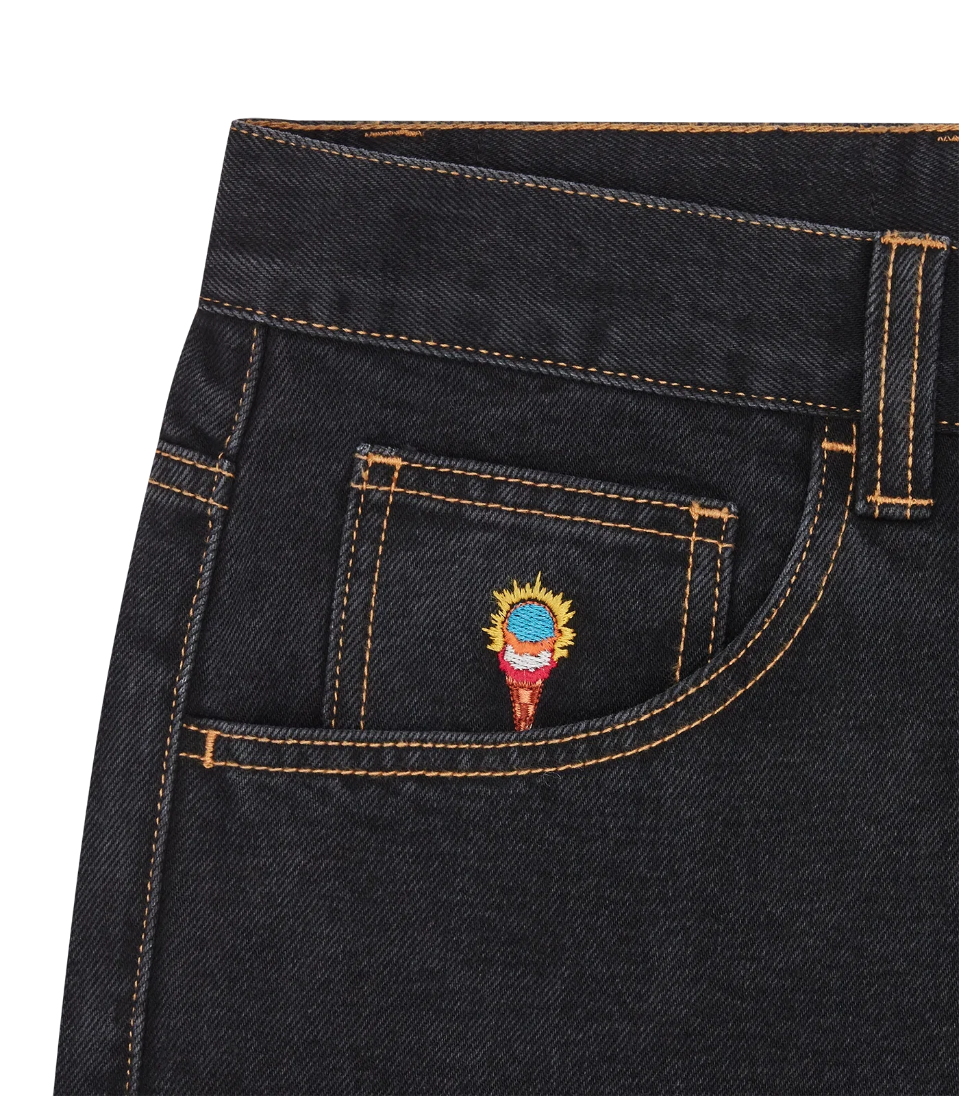 Icecream Triple Scoop Denim Pants - Black