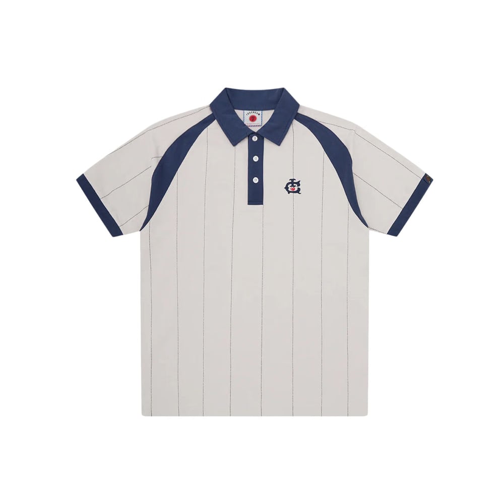 Icecream Raglan Pinstripe Polo Shirt - Off White