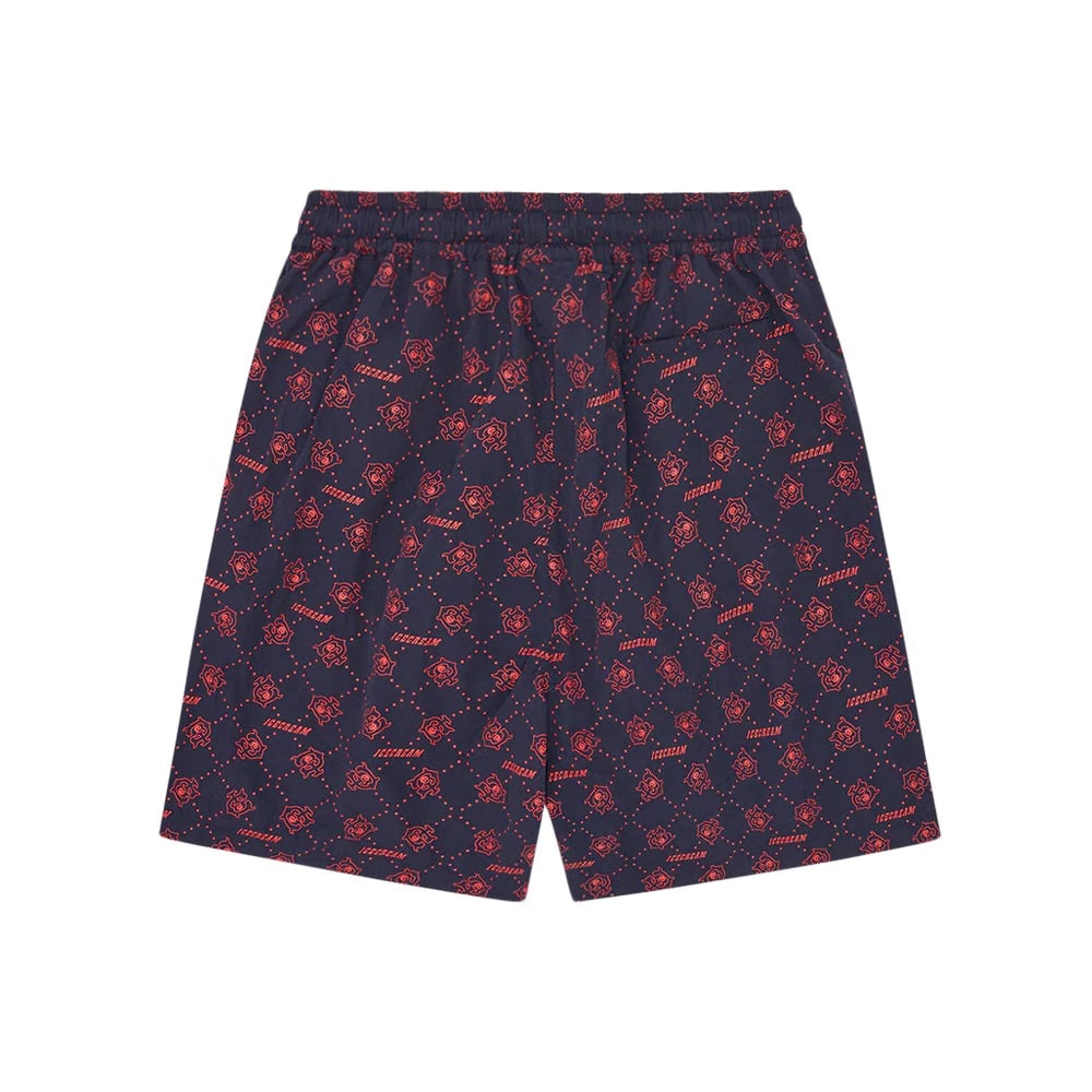 Icecream Monogram Running Dog Swim Shorts - Navy/Red