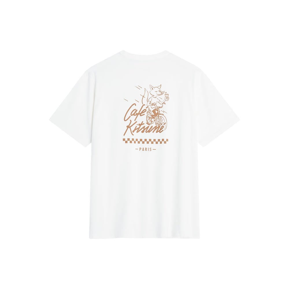 CAFÉ KITSUNÉ Biking Barista Fox Relax T-Shirt - Tapioca