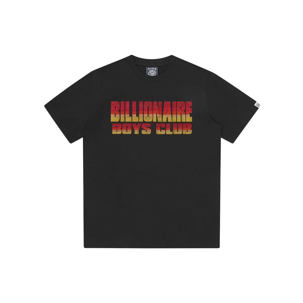 Billionaire Boys Club Straight Logo Gradient Diamonte T-Shirt - Black