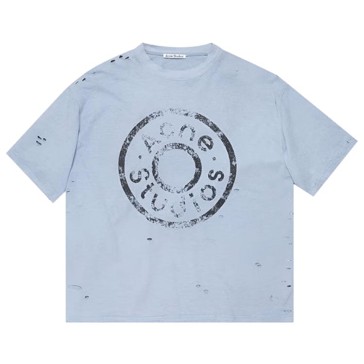 Acne Studios Logo T-Shirt Blue Melange