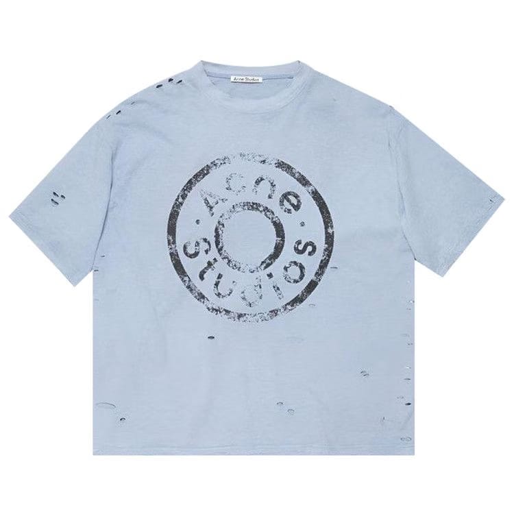 Acne Studios Logo T-Shirt Blue Melange