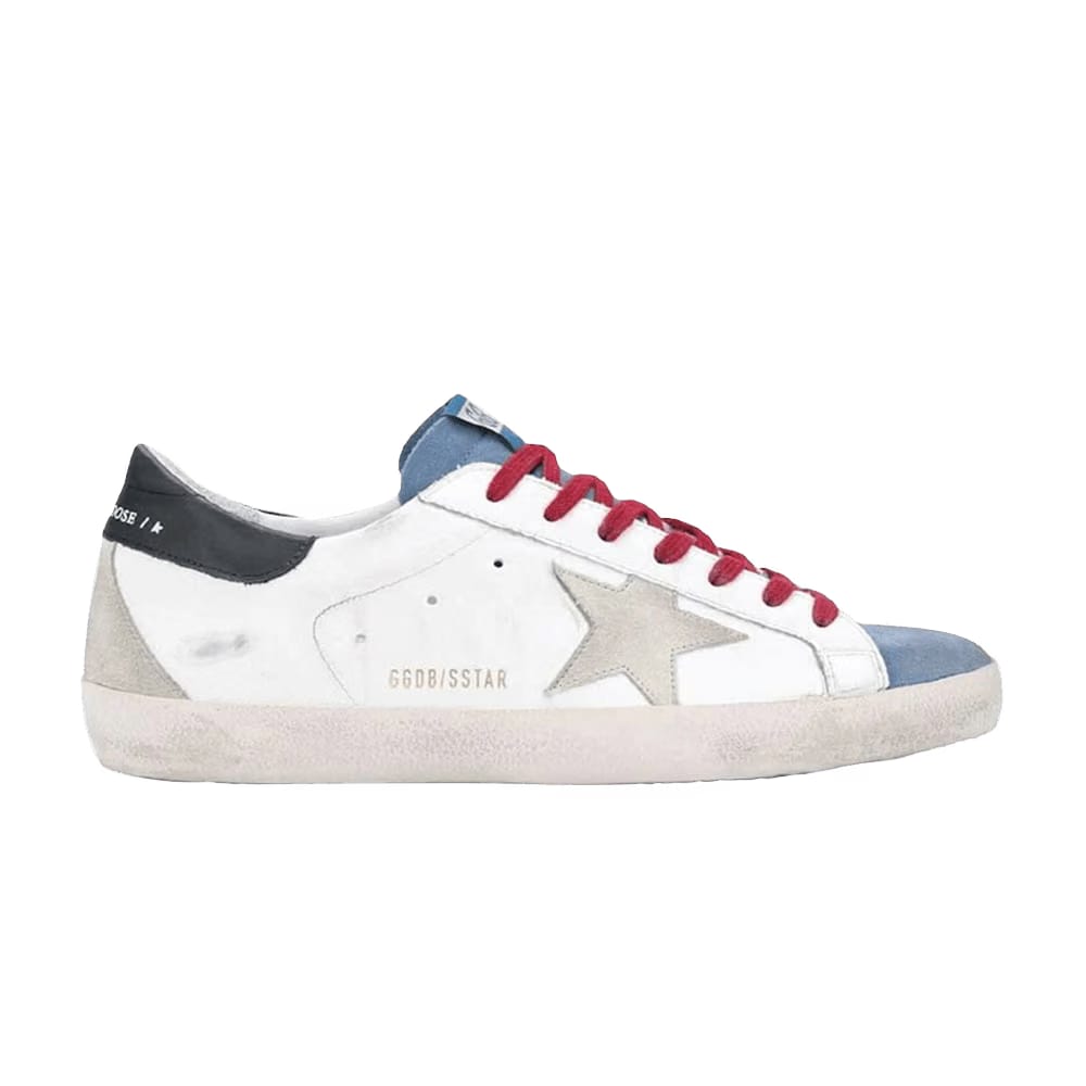 Golden Goose Superstar White Blue Red