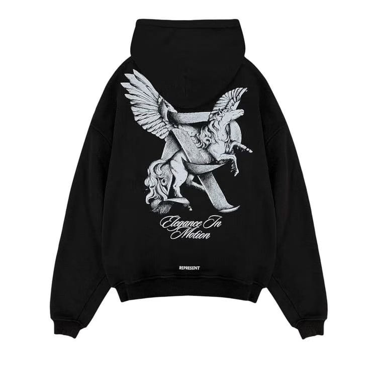 Represent Clo Elegance In Motion Hoodie Jet Black