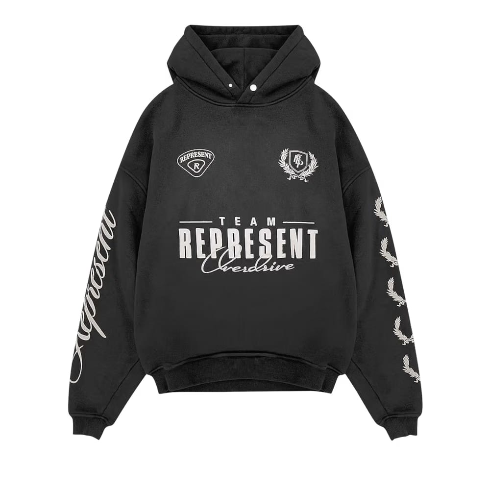 Represent Clo World Championship Hoodie Stained Black