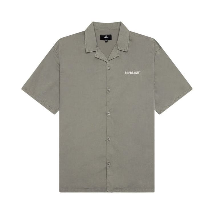 Represent Clo Script Camp Collar Shirt Washed Khaki