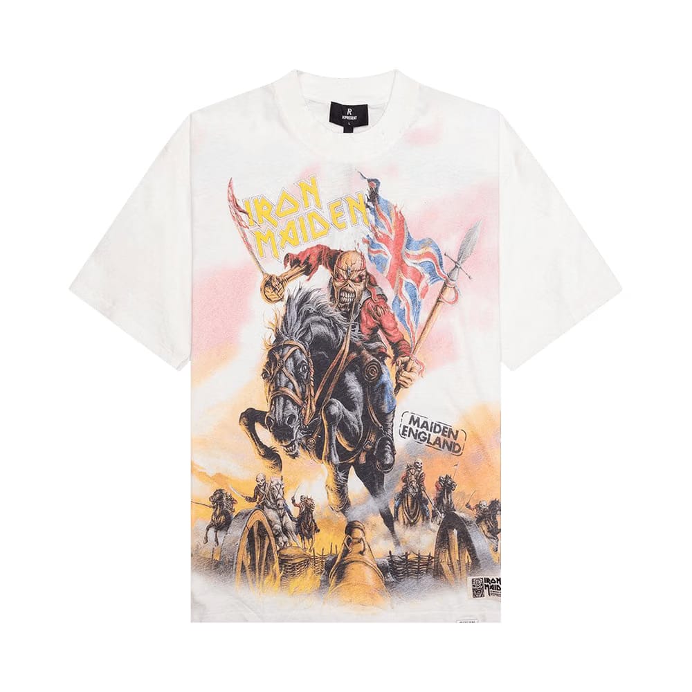 Represent Clo x Iron Maiden Steed T-Shirt Flat White