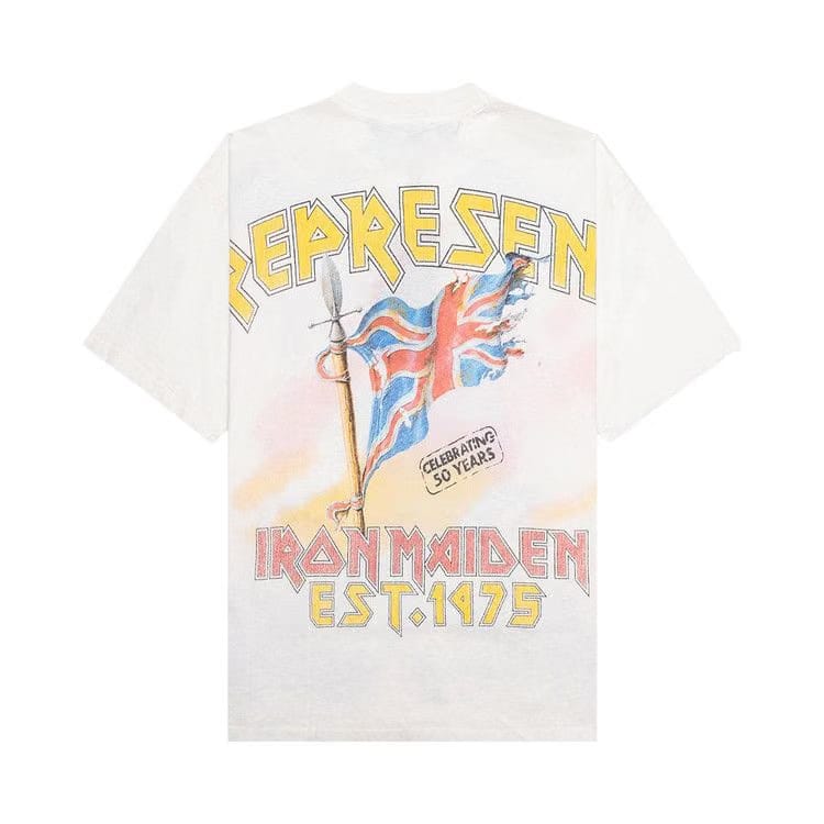 Represent Clo x Iron Maiden Steed T-Shirt Flat White