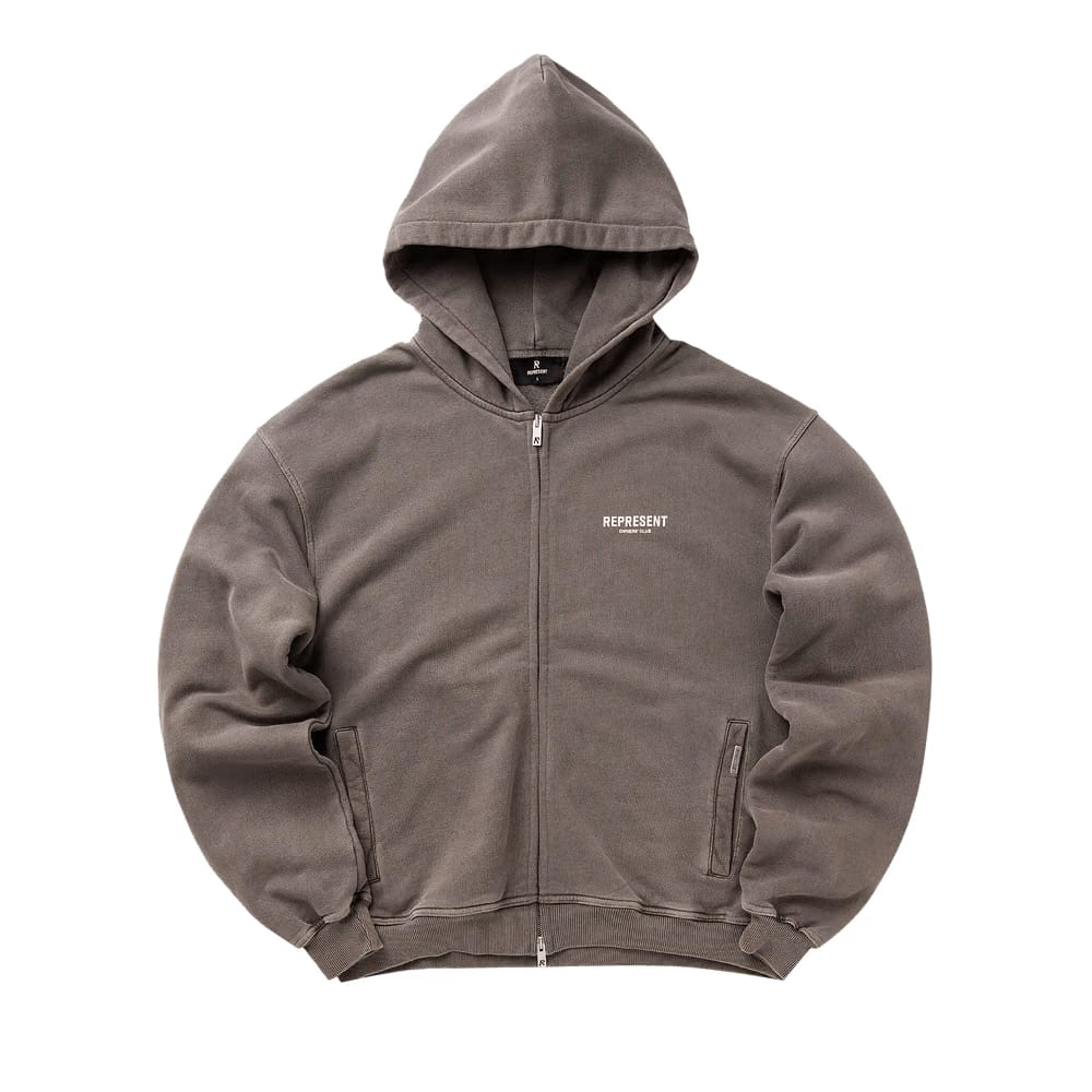 Represent Clo Owners Club Zip Hoodie Fog