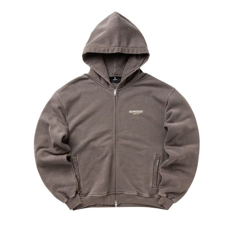 Represent Clo Owners Club Zip Hoodie Fog