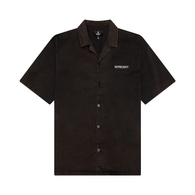 Represent Clo Script Camp Collar Shirt Jet Black