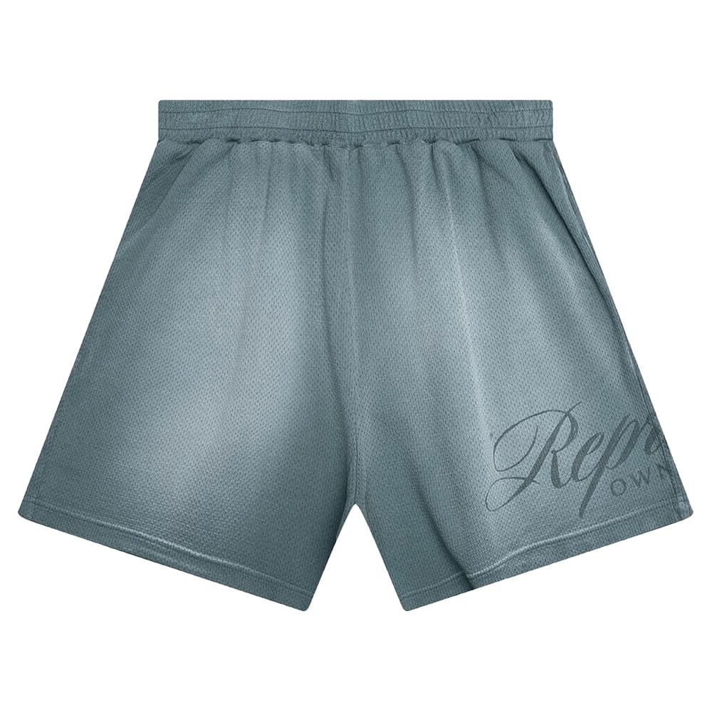 Represent Clo Owner Club Script Mesh Shorts Vintage Green