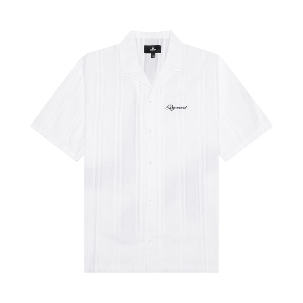 Represent Clo Embroidered Bowling Shirt Antique White
