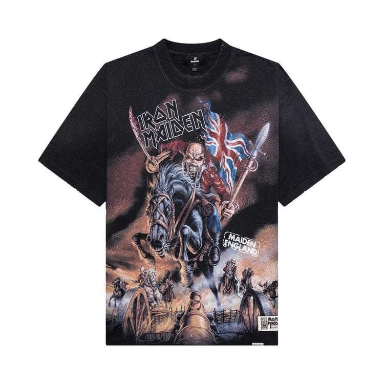 Represent Clo x Iron Maiden Steed T-Shirt Stained Black
