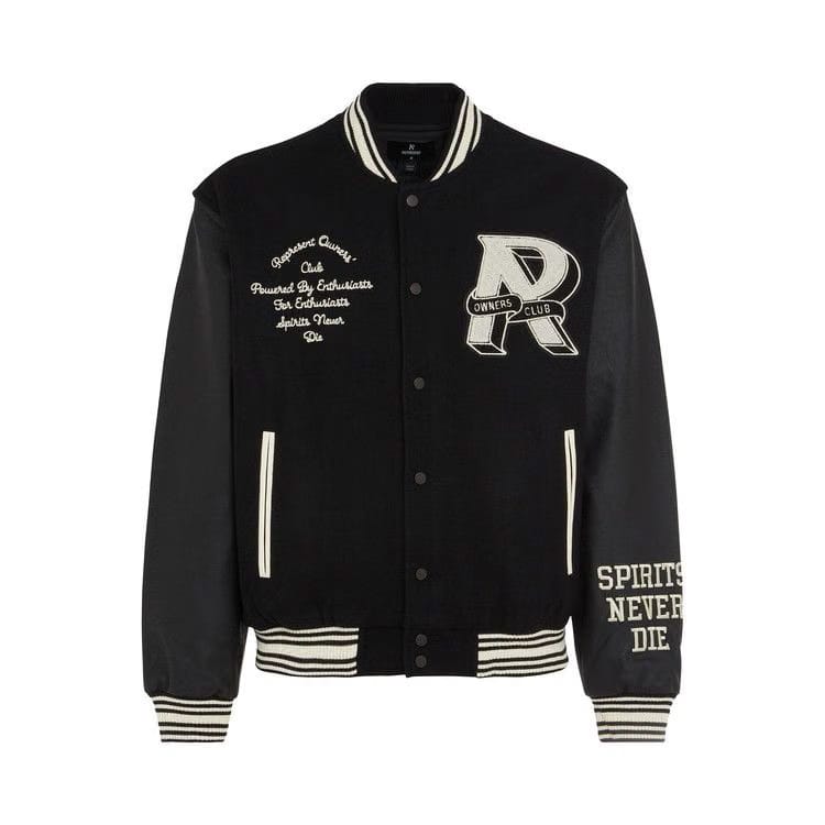 Represent Clo Owners Club Varsity Jacket Black