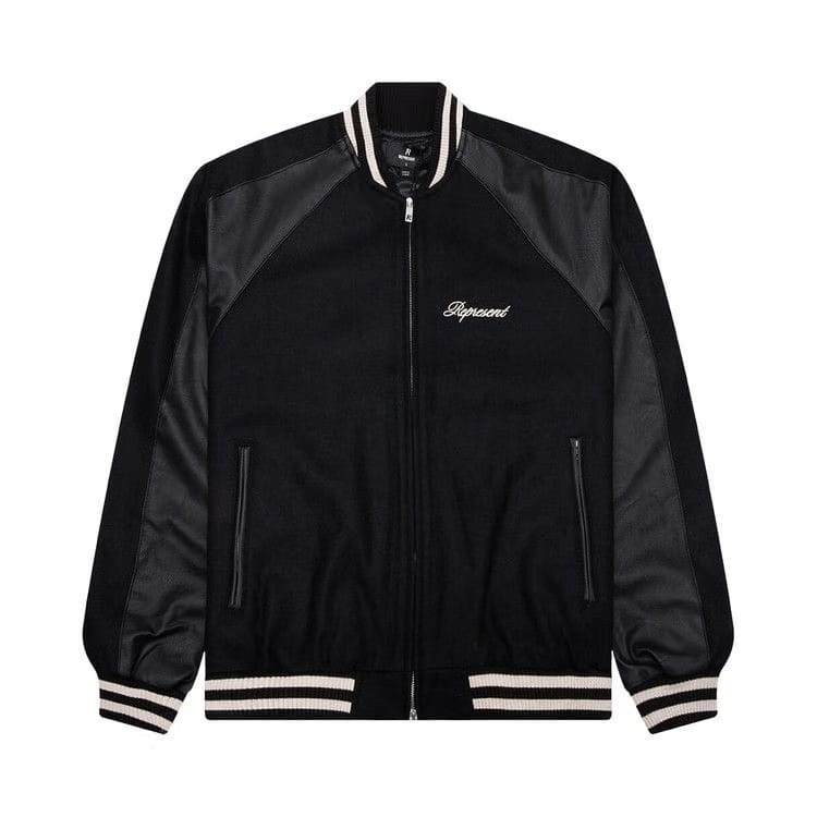 Represent Clo Raglan Varsity Jacket Black