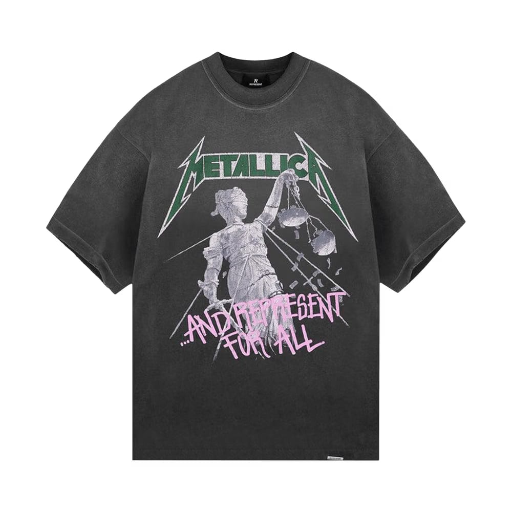 Represent Clo Metallica Justice T-Shirt Stained Black
