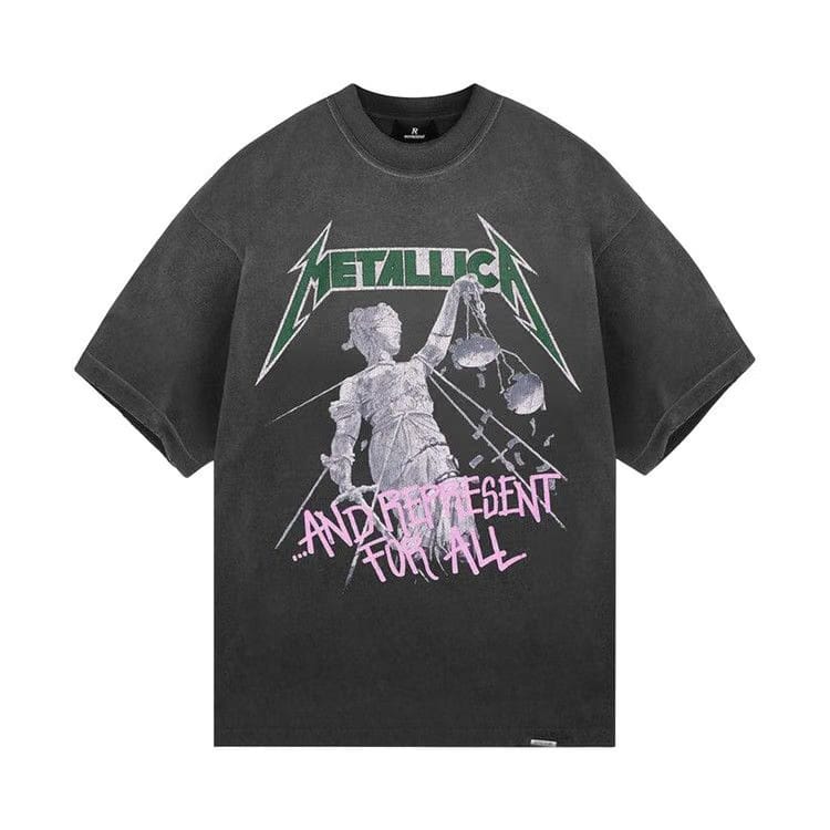 Represent Clo Metallica Justice T-Shirt Stained Black