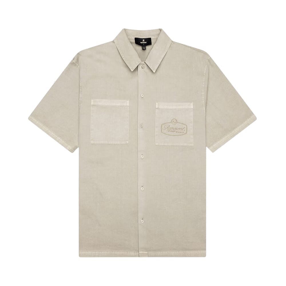 Represent Clo Shorts-Sleeve Overshirt Beige