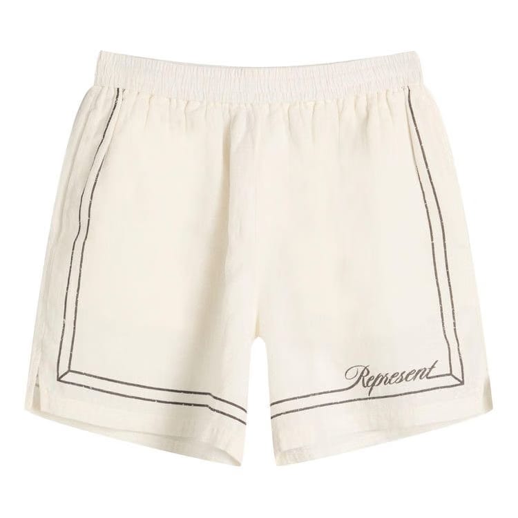 Represent Clo Border Shorts Whisper White
