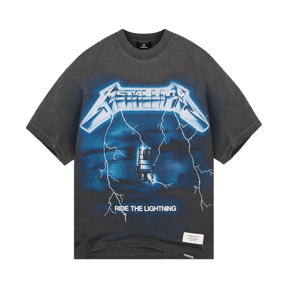 Represent Clo Metallica Ride the Lightning T-Shirt Vintage Grey