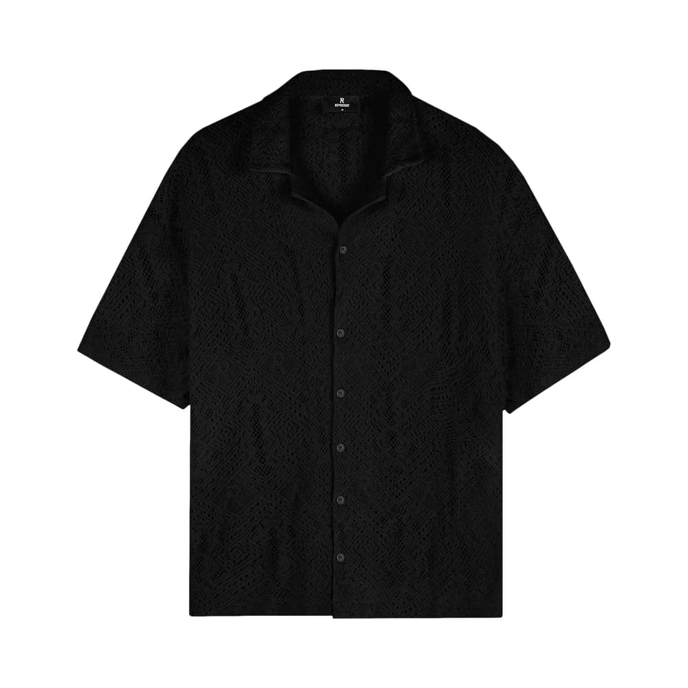 Represent Clo All Over Crochet Shirt Jet Black