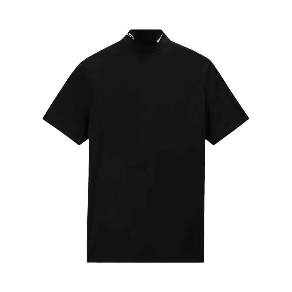 Nike NRG Nocta Mock Neck Shorts-Sleeve Top Black