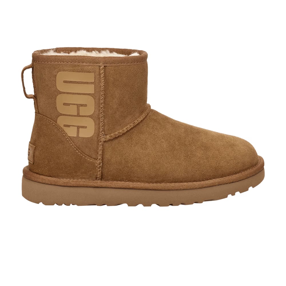 UGG Wmns Classic Mini 'Rubber Logo - Chestnut'