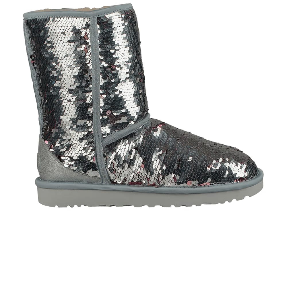 UGG Wmns Classic Short Boot 'Sequin - Silver'