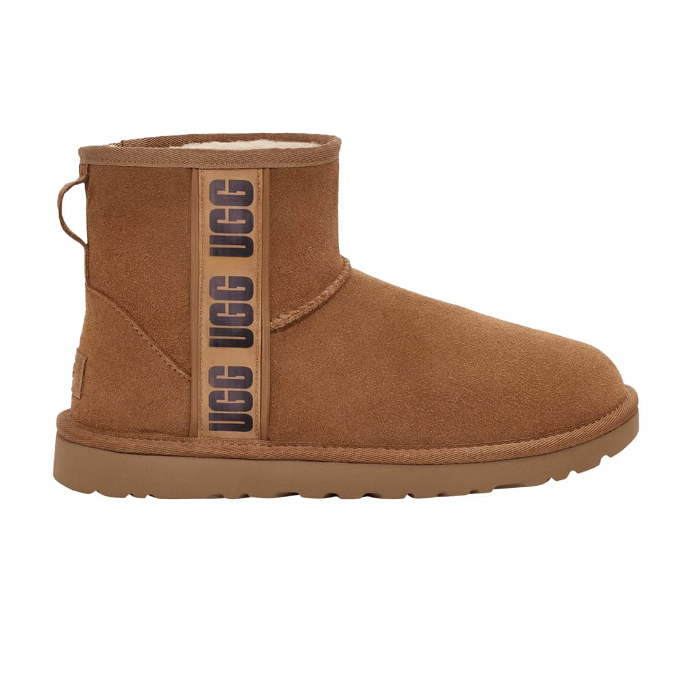 UGG Wmns Classic Mini Side Logo II Suede 'Chestnut'