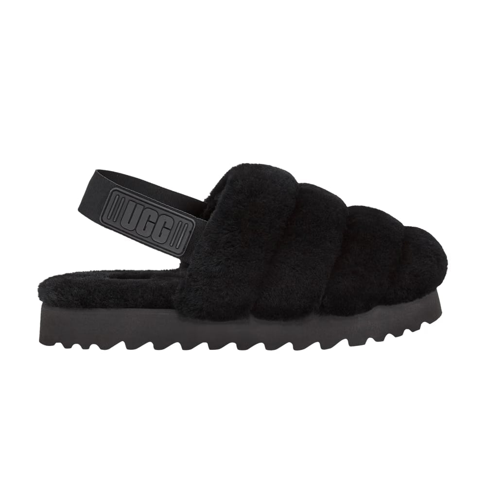 UGG Wmns Super Fluff Slipper 'Black'