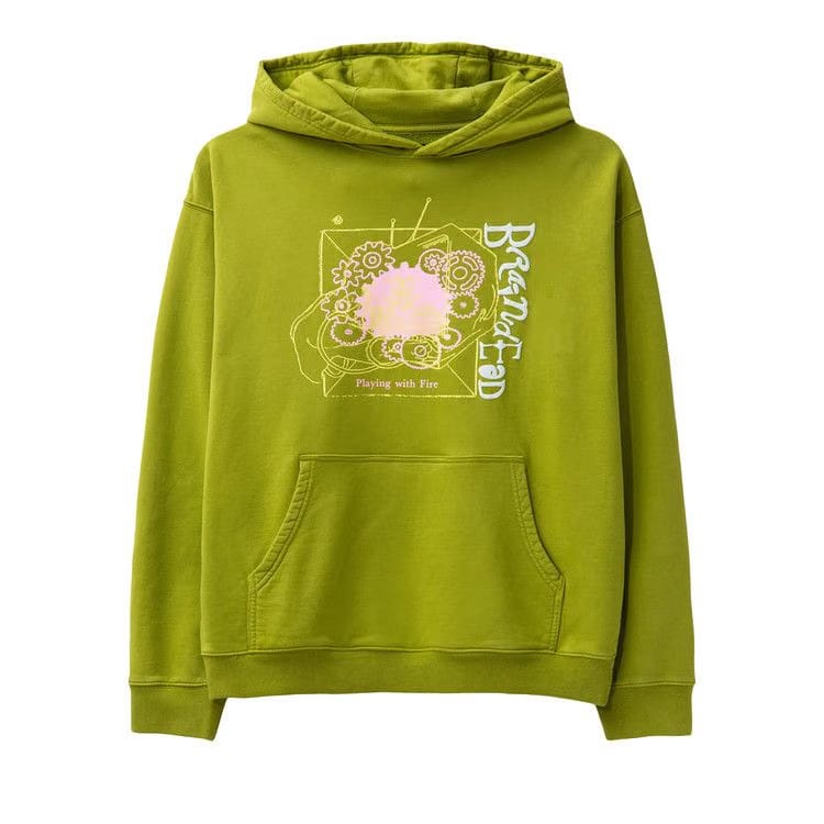 Brain Dead Playing With Fire Hoodie Olive