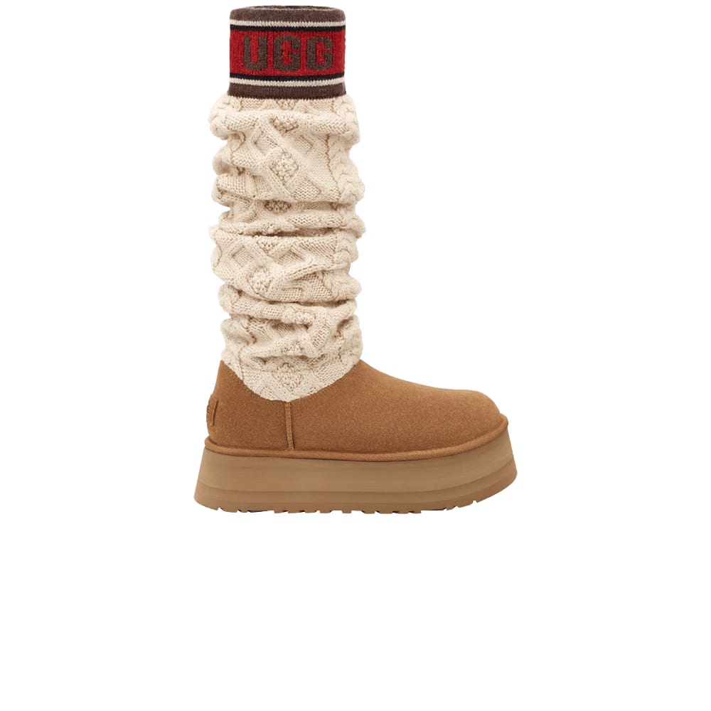 UGG Wmns Classic Sweater Letter Tall 'Chestnut'