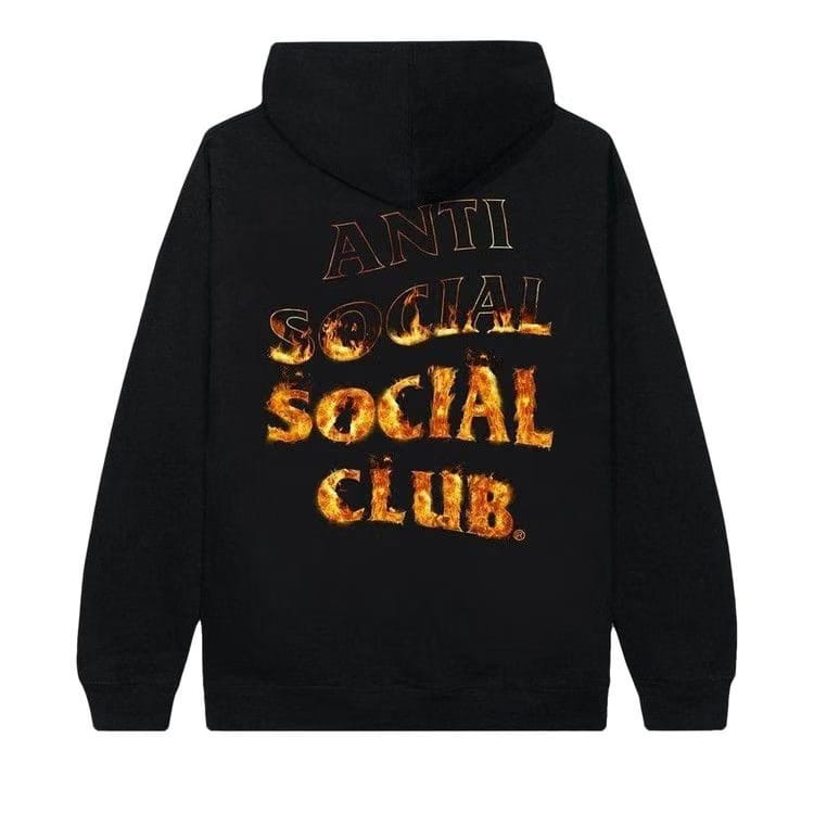 Anti Social Social Club A Fire Inside Flame Hoodie Black