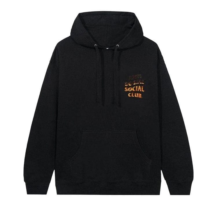 Anti Social Social Club A Fire Inside Flame Hoodie Black