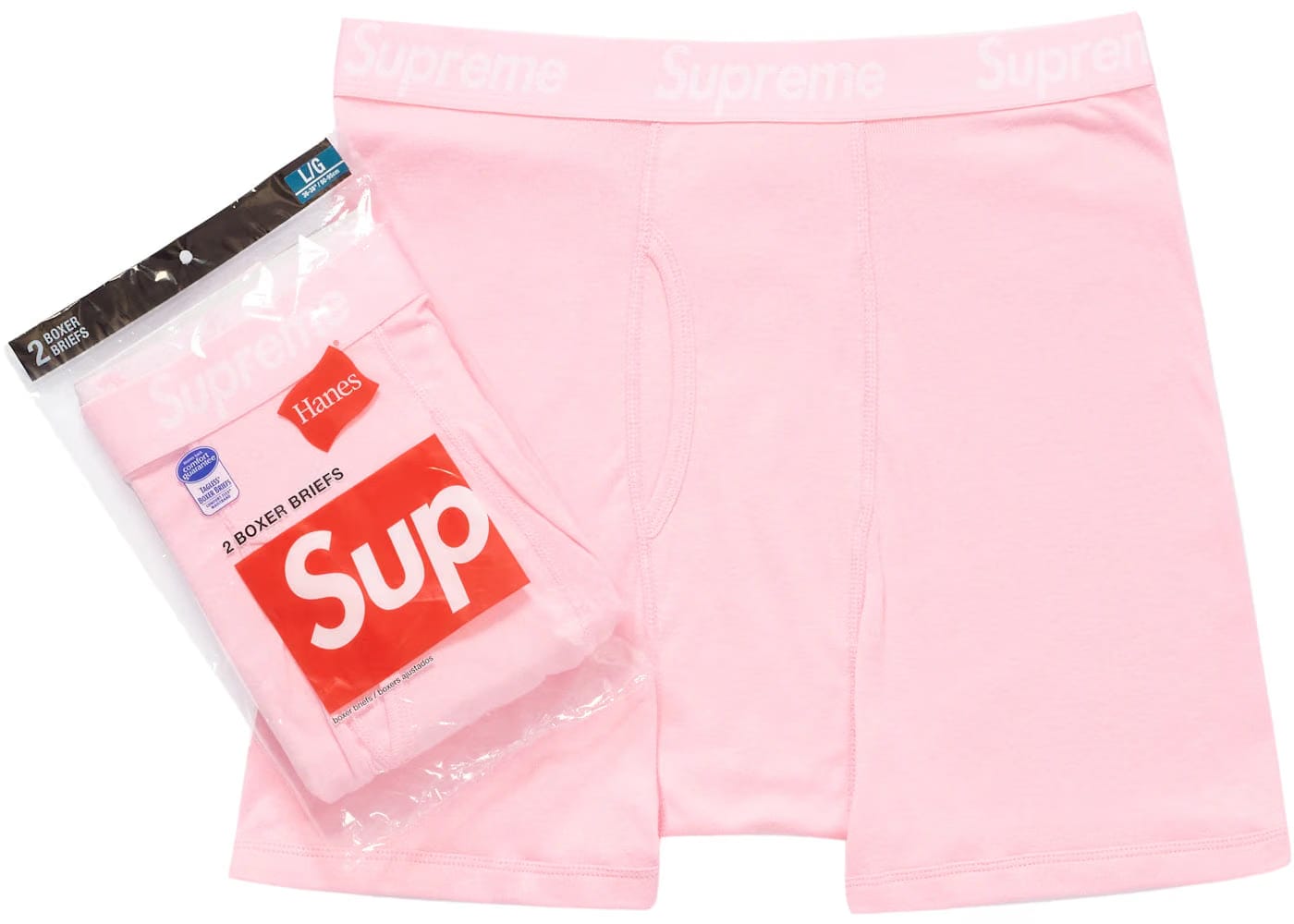 Supreme x Hanes Boxer Briefs (2 Pack) Pink