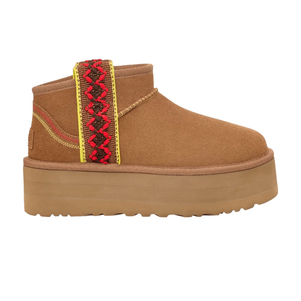 UGG Wmns Classic Ultra Mini Platform 'Braid - Chestnut'