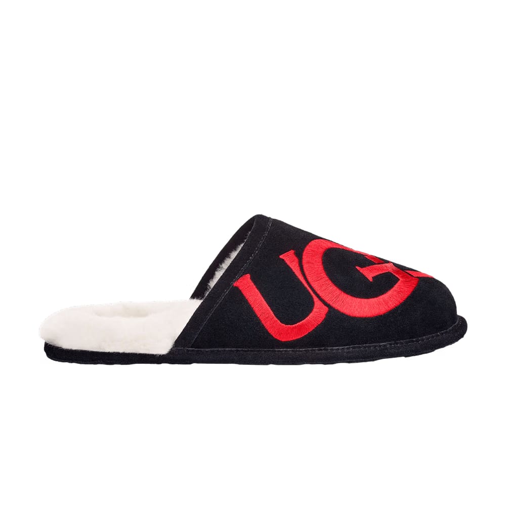 UGG Scuff Slipper Logo - Black Red