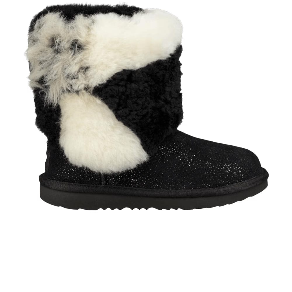 UGG Classic Short Patchwork Fluff Boot Toddler Black