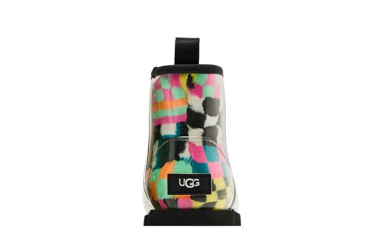 UGG Wmns Classic Clear Mini Boot 'Black Multi-Color Checkerboard'