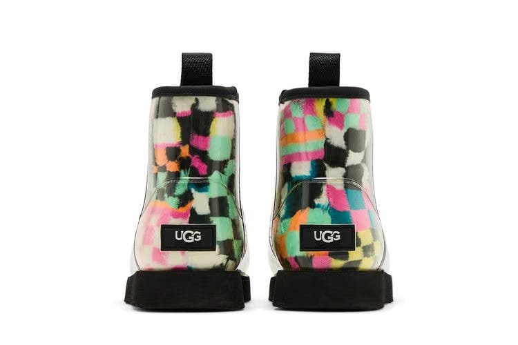 UGG Wmns Classic Clear Mini Boot 'Black Multi-Color Checkerboard'